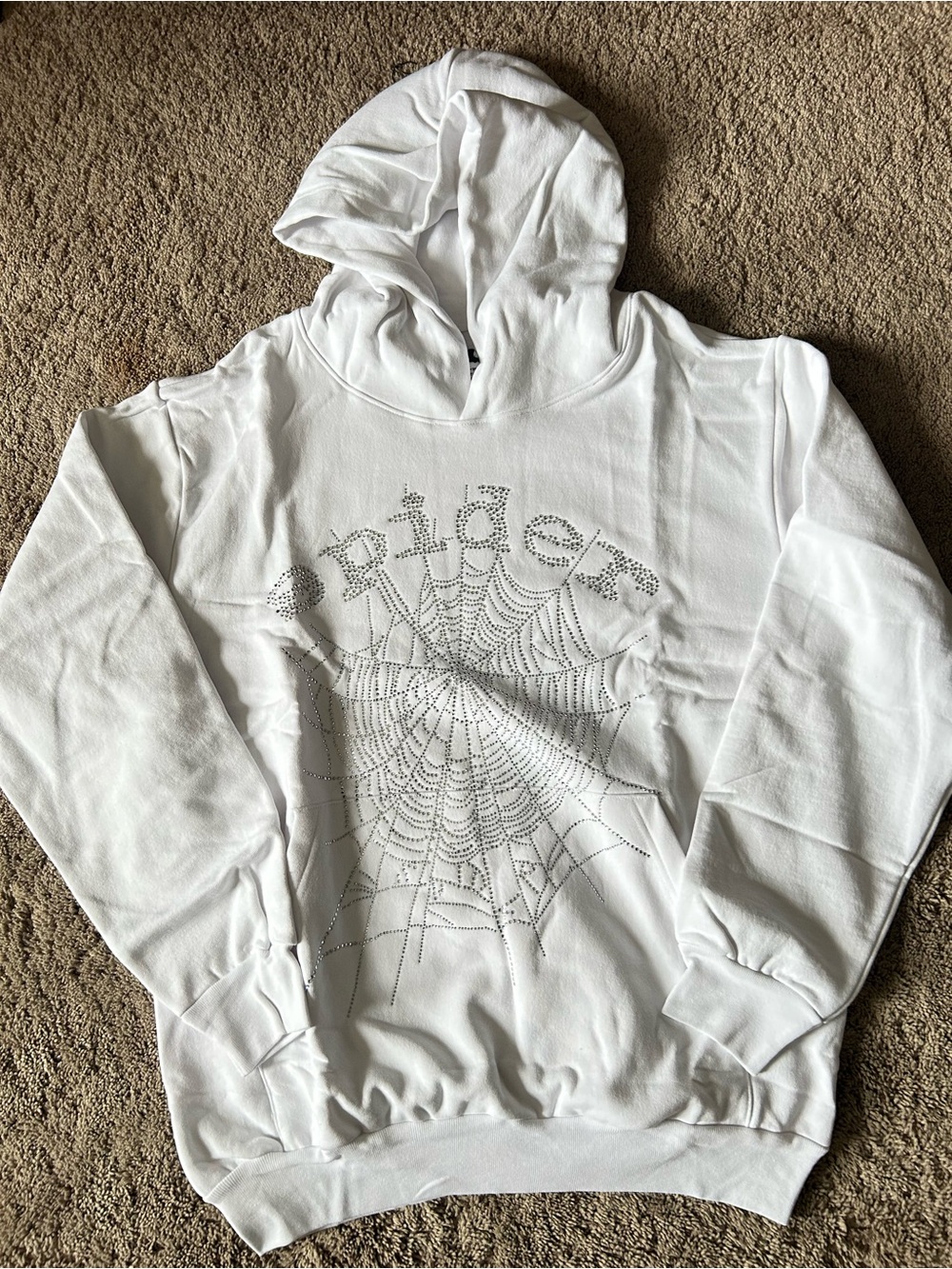 Sp5der OG Rhinestone Logo Hoodie